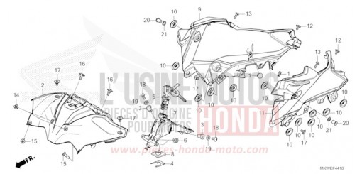 CACHE CENTRAL/COUVERCLE NC750XAS de 2025